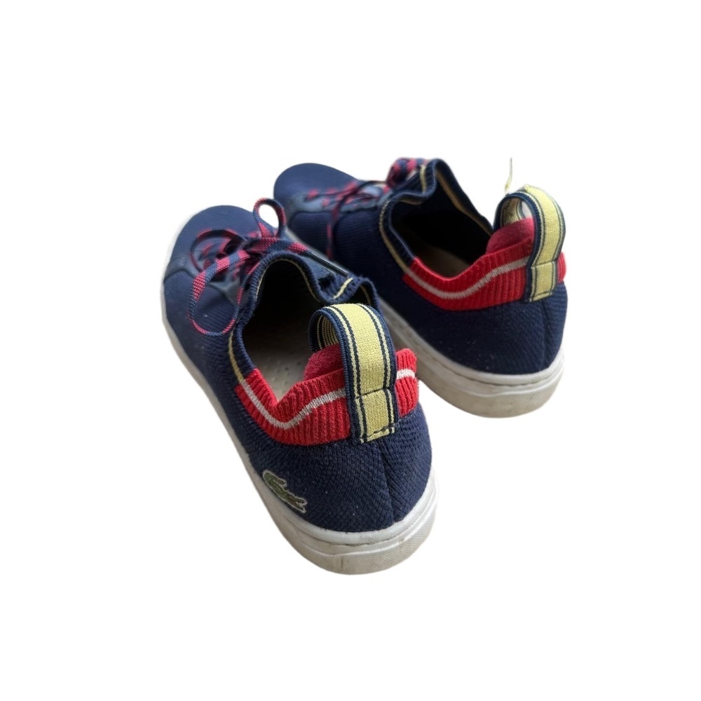 Lacoste Navy Blue Red Yellow Sneakers | La Piquée Colour Contrast Sporty Sz 9.5 - Picture 5 of 10